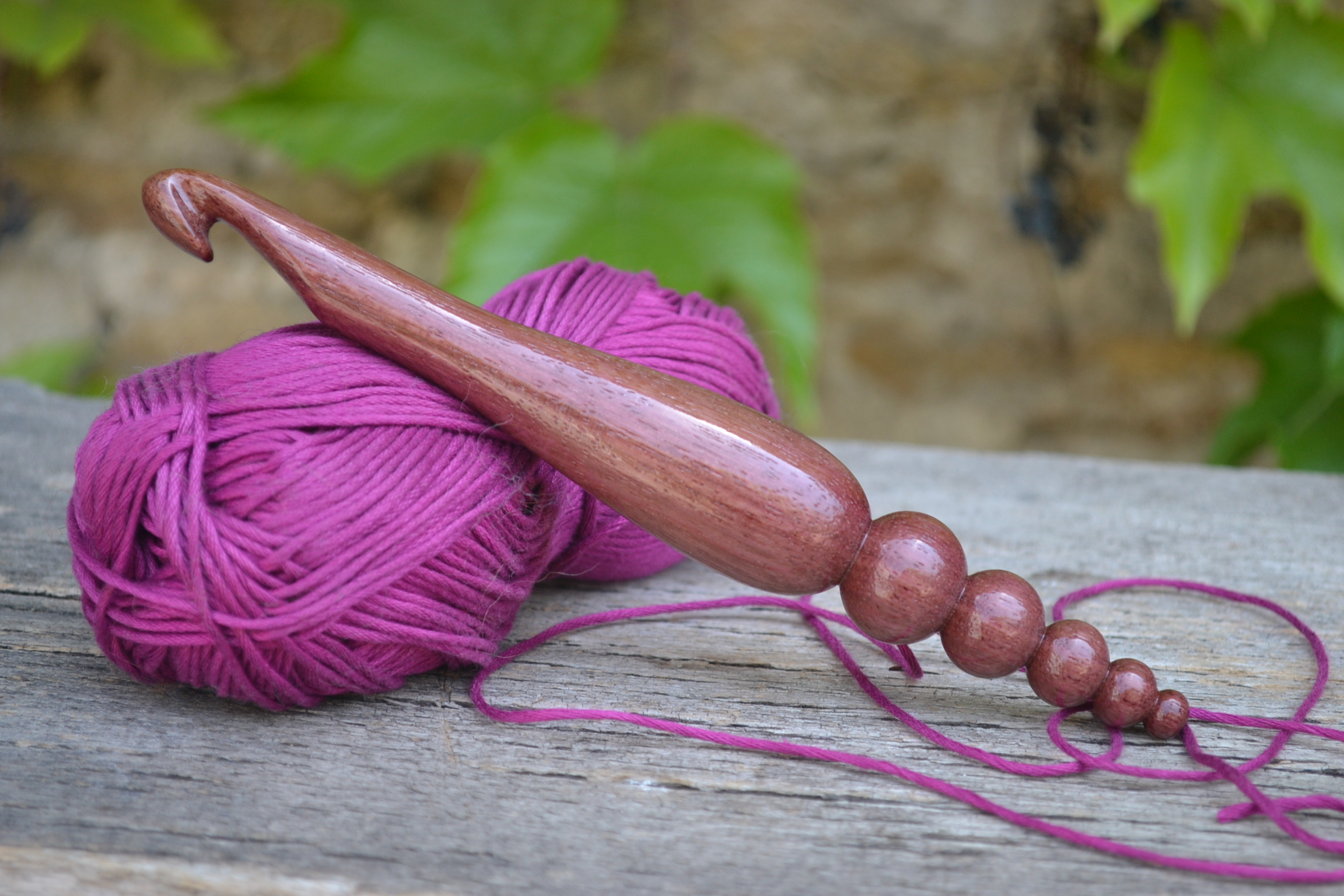 Purpleheart wood Ergonomic Crochet Hook