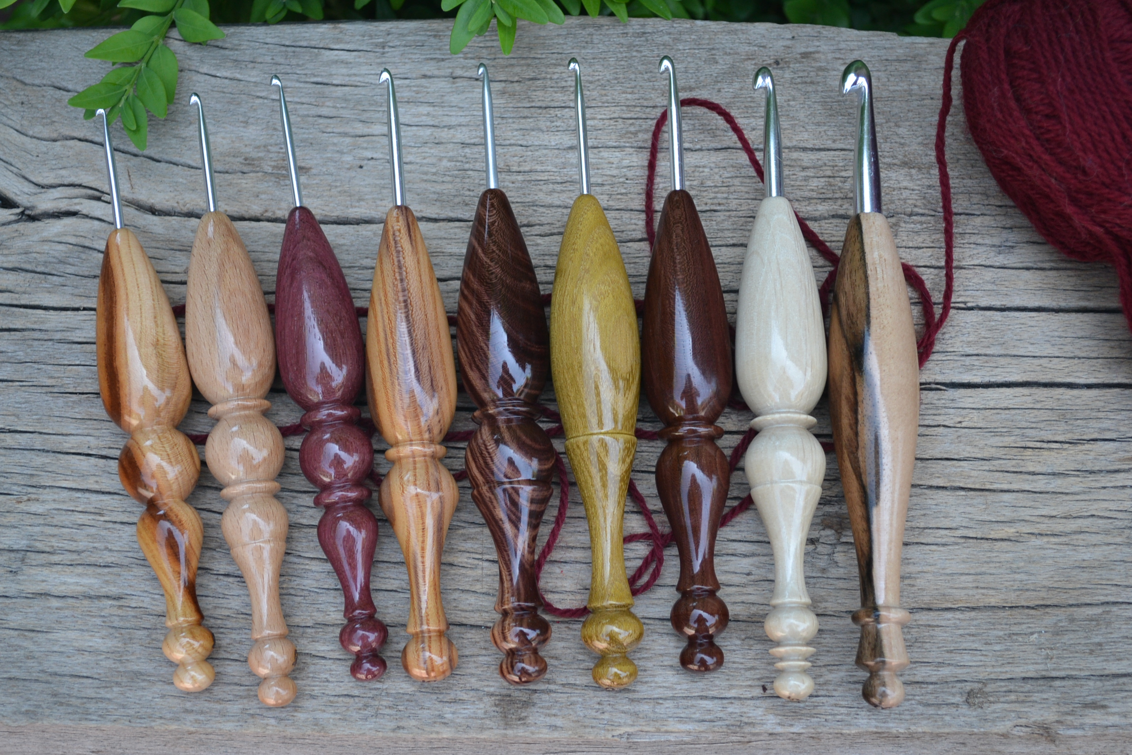 Solid wood hooks with metal nose