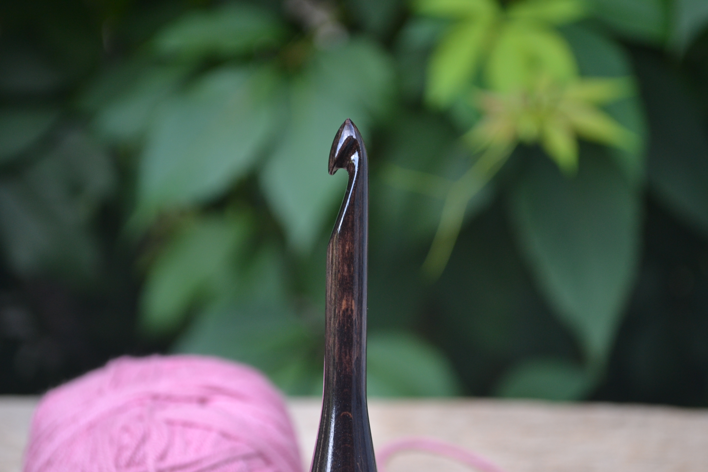 9 mm = size M Beech wood Ergonomic Crochet Hook, Walnut color