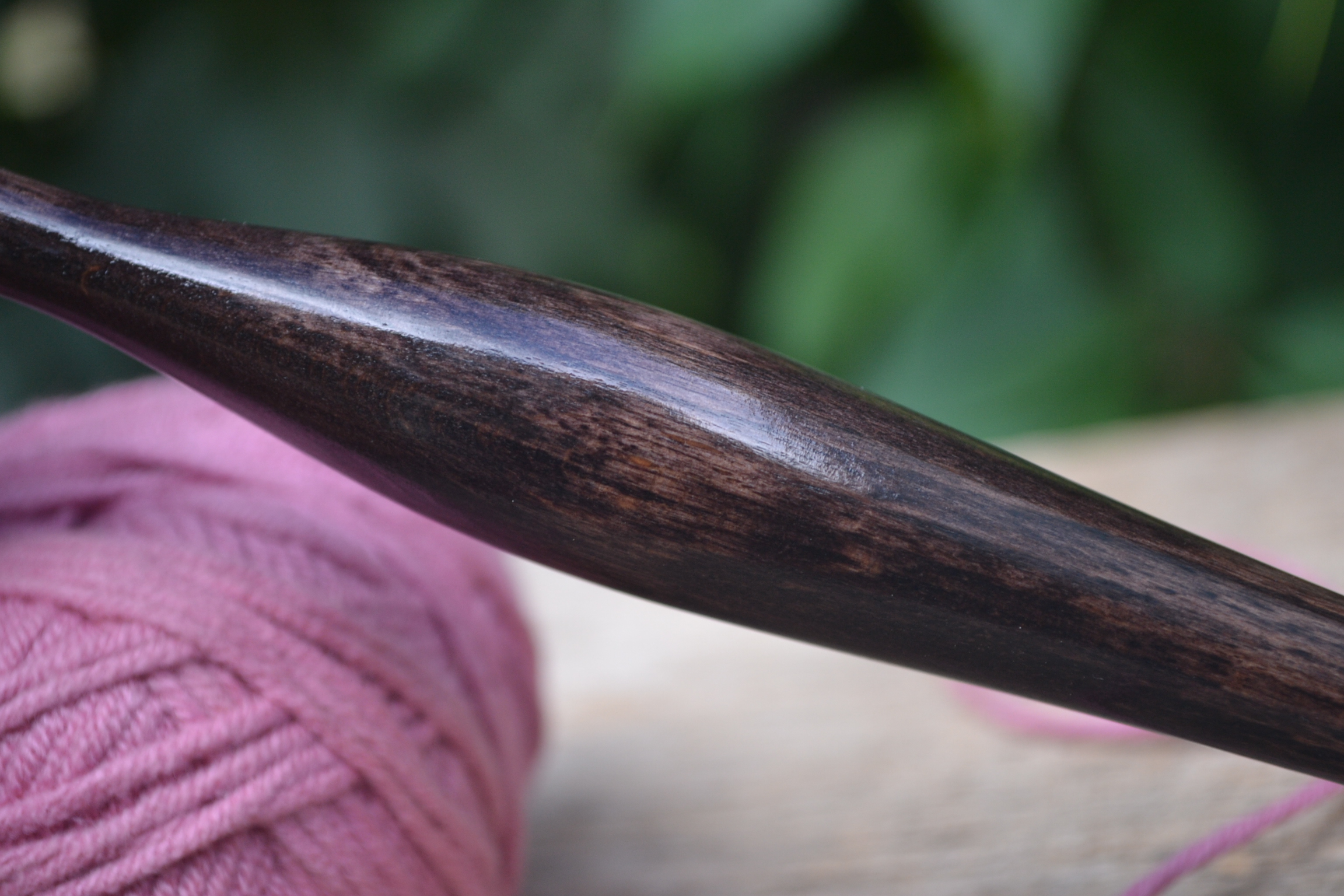 9 mm = size M Beech wood Ergonomic Crochet Hook, Walnut color