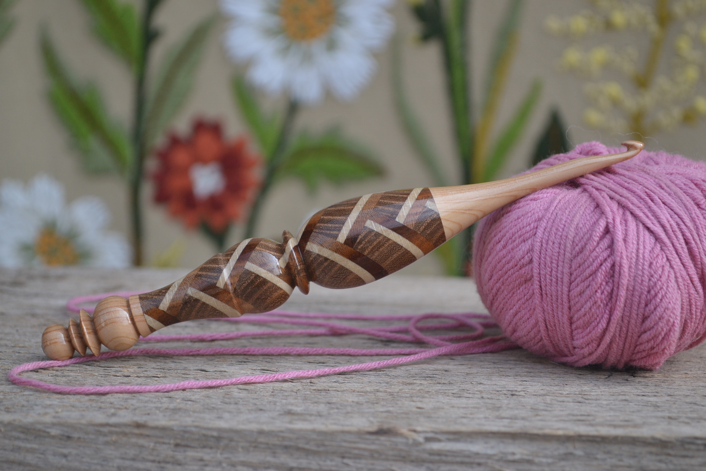 Handmade 5mm crochet hook with Lilac, English Elm, Dark Apricot & Hornbeam – LETTOworkshop