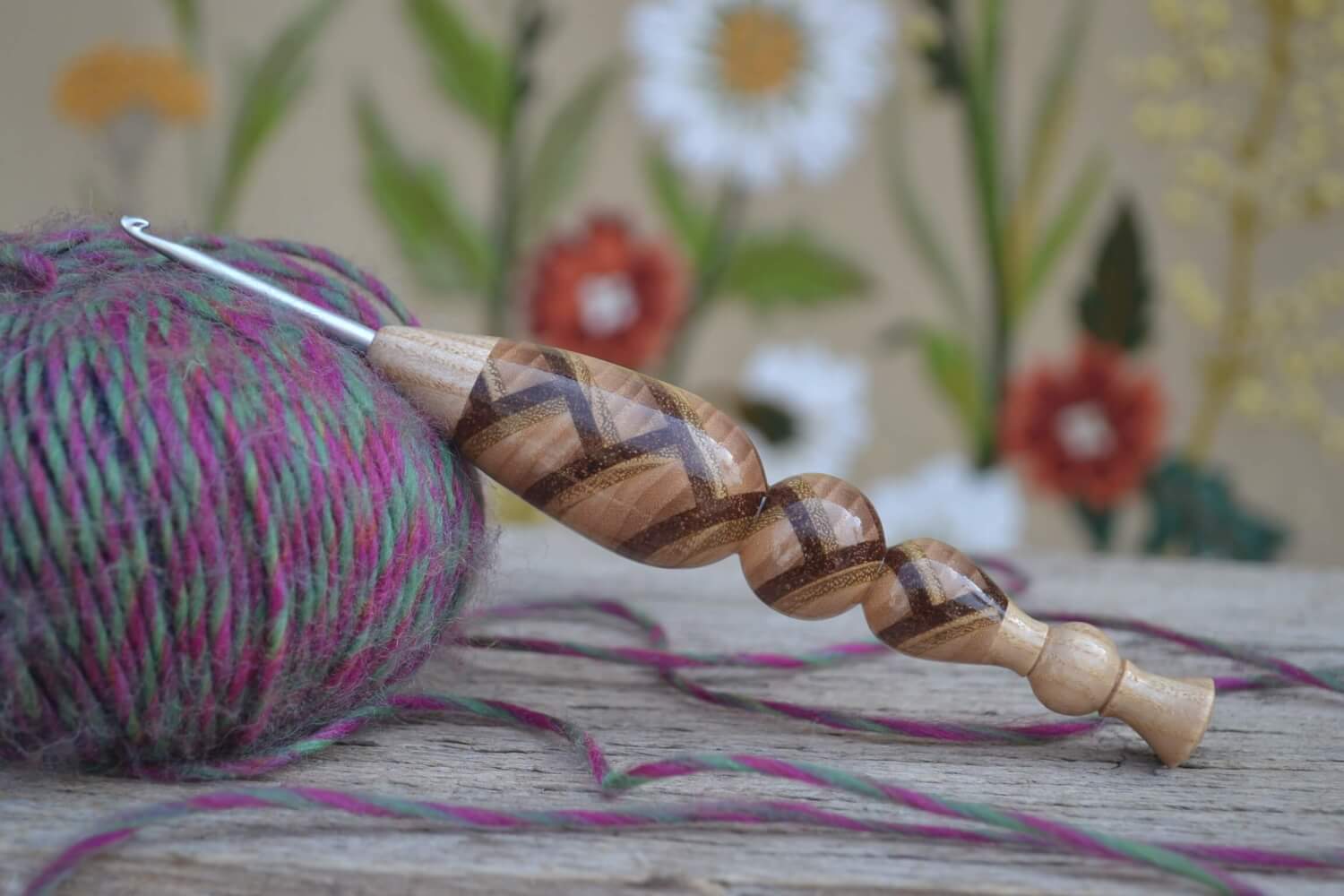 3mm Handmade Crochet Hook with Mosaic Wood Handle – LETTOworkshop