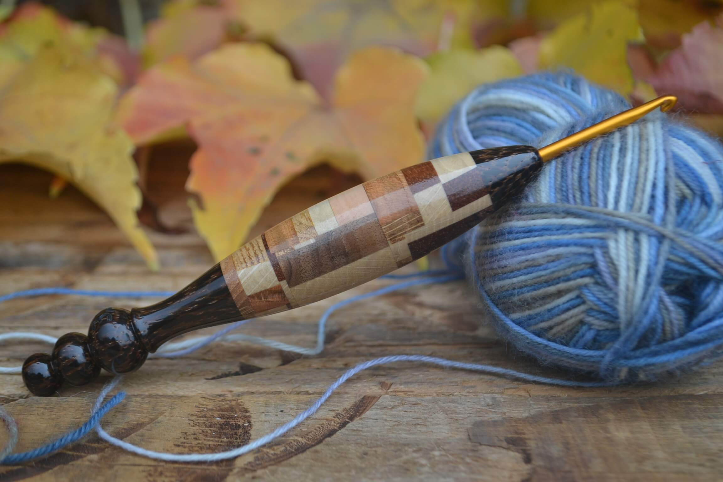 3.5 mm E Clover Soft Touch, Black Palm, Chaotic mosaic wood Ergonomic Crochet Hook 23 mm 17 cm #1469-5159 - Image 2